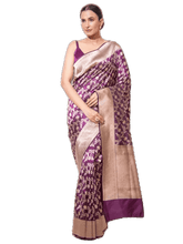 Saree Uppada Katan Silk Handloom Banarasi Pink S00094 - Aakritee -